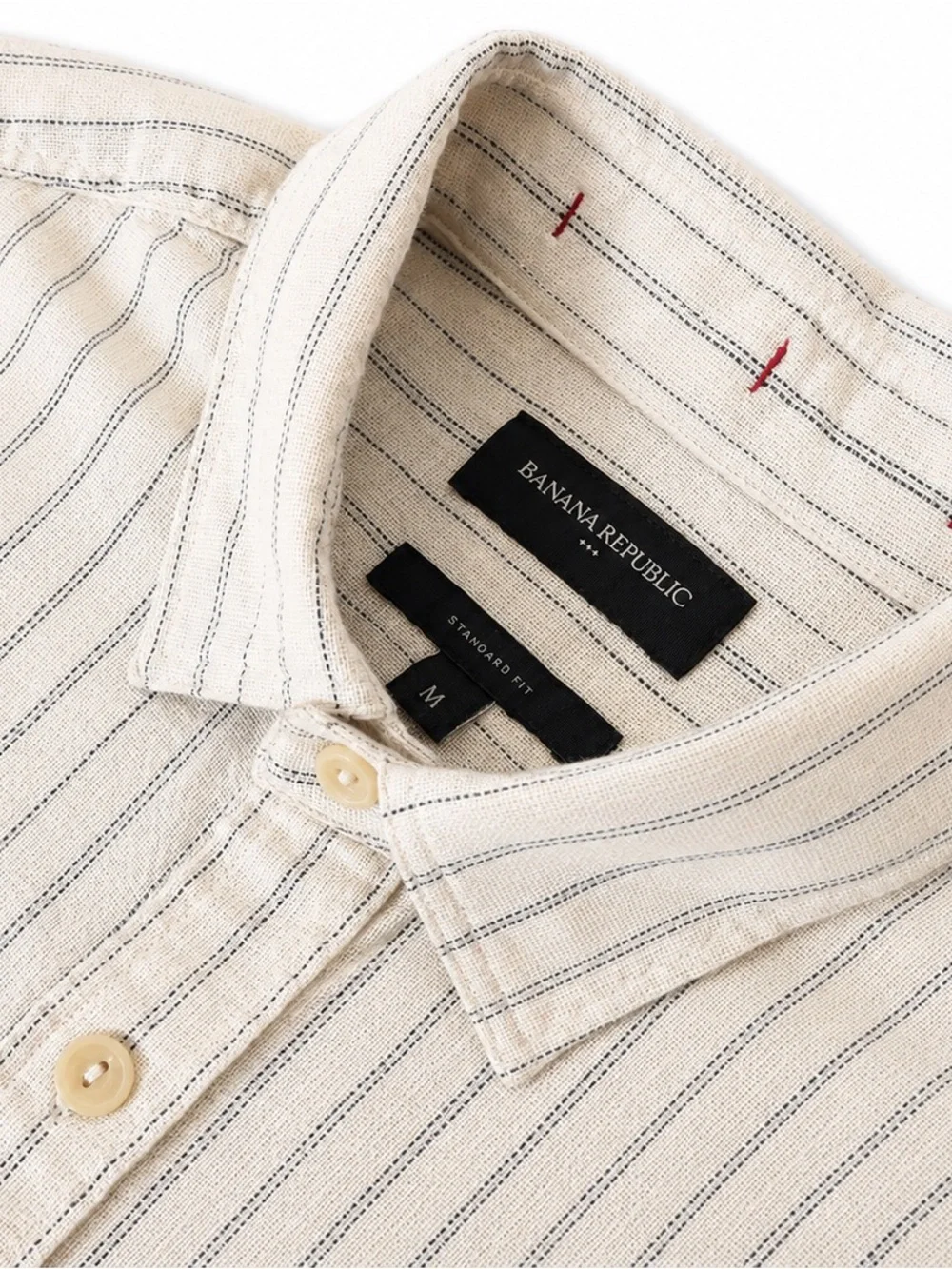 Banana Republic Cream Stripe Button-Down Shirt